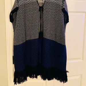 Trina Turk Tie-Front Sleeveless Sweater Poncho